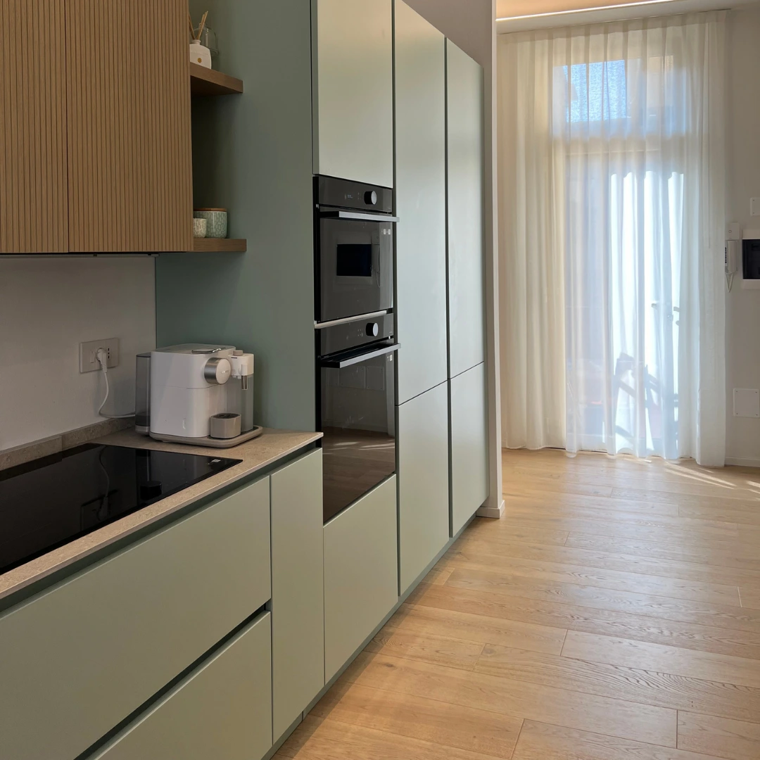 Zona living con parquet